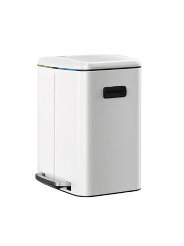 SONGMICS Mülleimer Island in Weiß - (B)40.8 x (H)60.2 x (T)44.4 cm - 2 x 20 L