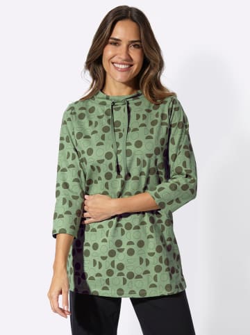 Sieh an! Longshirt in eucalyptus-khaki-bedruckt