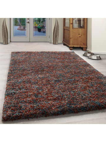 Hochflor Teppich Enrico in Terrakotta