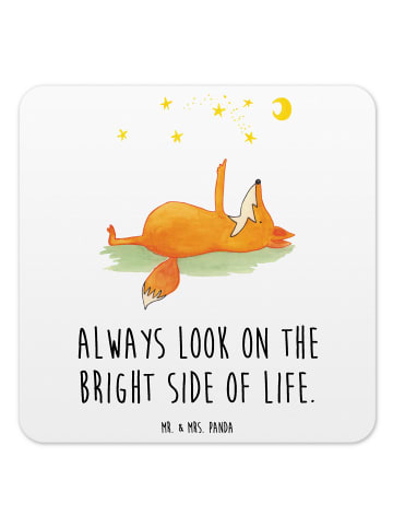 Mr. & Mrs. Panda Untersetzer für Gläser Fuchs Sterne mit Spruch in Weiß
