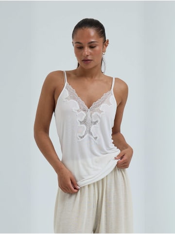 Seamless Basic Top Lace in Off-white