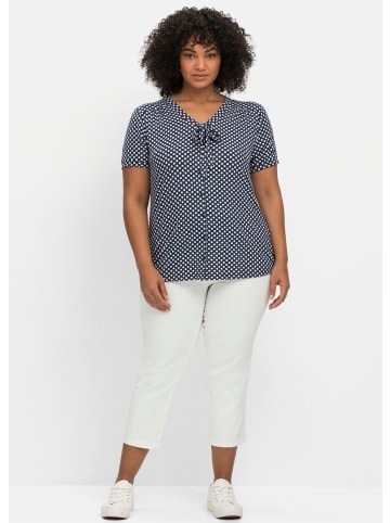 sheego by Joe Browns Shirt in marine-gemustert
