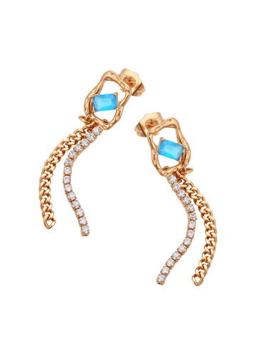 faina Women Drop Earrings in Rose Gold Turquoise