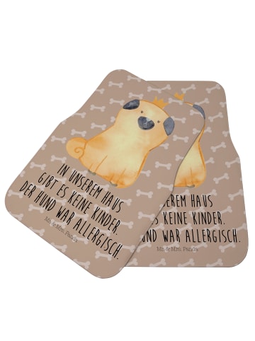 Mr. & Mrs. Panda Fußmatte Fürs Auto Mops Krone mit Spruch in Hundeglück