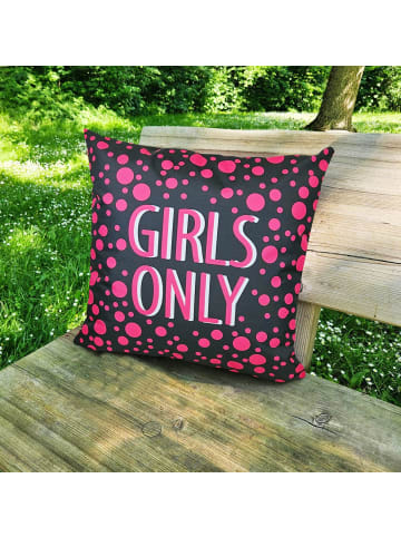 JACK Outdoor Dekokissen Motiv 50x50cm Girls Only in Anthrazit/Pink