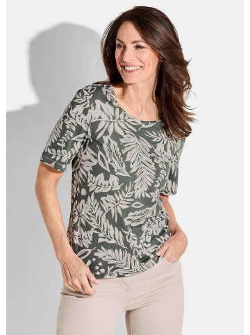 GOLDNER Shirt in grau / weiß / gemustert