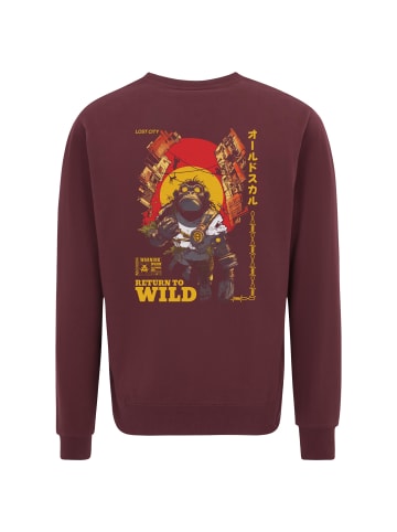 OLDSKULL Sweatshirt Wrldvibe Return to Wild Graphic in Burgundy