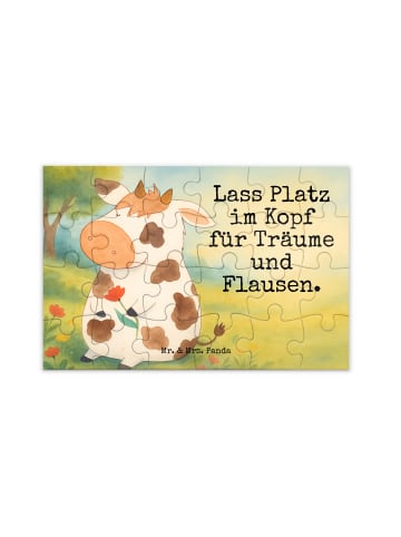 Mr. & Mrs. Panda Puzzle Kuh Design mit Spruch in Weiß
