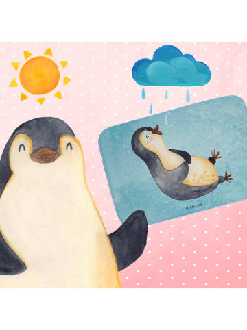 Mr. & Mrs. Panda duschmatte Pinguin Lachen ohne Spruch in Eisblau
