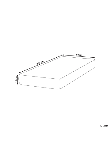 Beliani Matratze PRECIOUS in Weiß/Grau - (W) 80 x (H) 10 x (L) 200 cm H2/3 Mittel