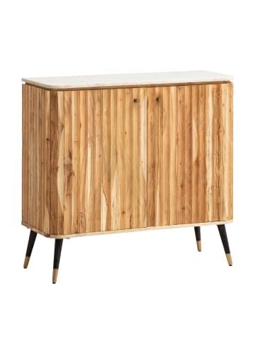 KADIMA DESIGN Hausbar Akazie Massivholz 95x90x41 cm Weinbar Echter Marmor, Kleine
