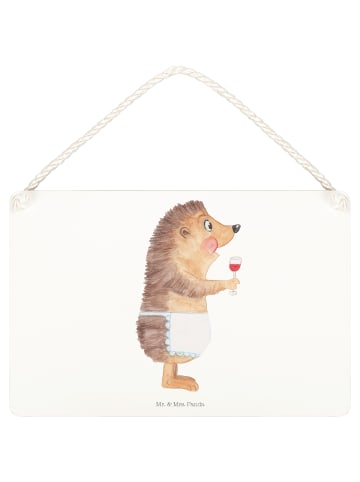 Mr. & Mrs. Panda Holzschild Igel Wein ohne Spruch in Transparent