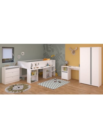 Parisot Kinderzimmer Set weiß 4-teilig, Komplett-Set mit grau oder rosa