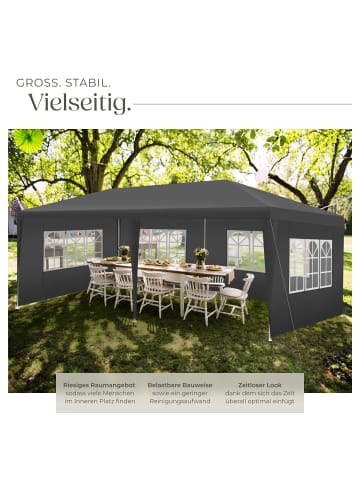 tectake Partyzelt Novara mit 5 Seitenteilen, wasserdicht, 6x3m mit UV-Schutz