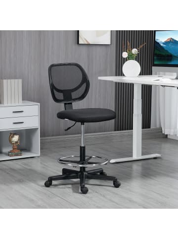 Vinsetto Zeichenstuhl-59L x 61B x 93-113H cm-Schwarz