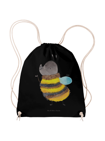 Mr. & Mrs. Panda Stofftasche Hummel flauschig ohne Spruch in Schwarz