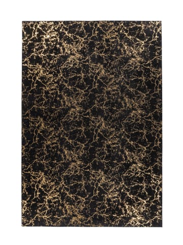 Kayoom Wohnzimmer Teppich – Hochflorteppich Bijou 225 in schwarz - gold - rechteckig