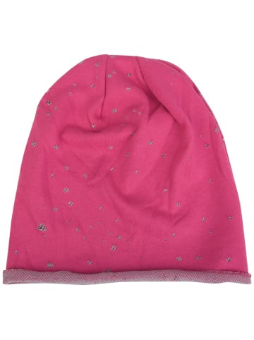 styleBREAKER Beanie Mütze in Pink-Grau