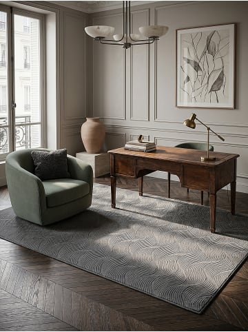 KADIMA DESIGN Teppich Kurzflor Geometrisch rutschhemmend pflegeleicht Wohnzimmer in Anthrazit