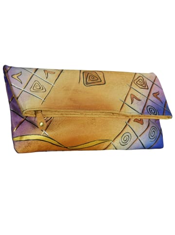 Greenland Nature Art+Craft Clutch Tasche I Leder 30 cm bunt