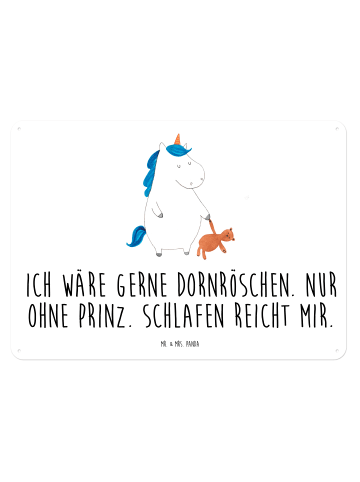 Mr. & Mrs. Panda Schild Einhorn Teddy mit Spruch in Weiß