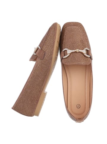 Ital-Design Halbschuh in Hellbraun und Gold