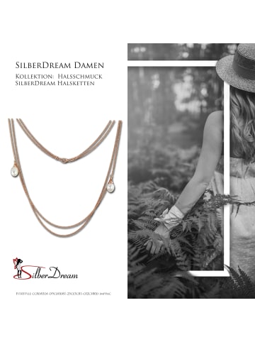 SilberDream 925 Silber, vergoldet (Roségold 333) Damen SilberDream Halsketten  ca. 90cm