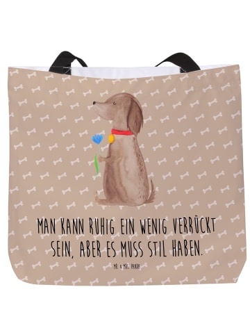 Mr. & Mrs. Panda Strandtasche Hund Blume mit Spruch in Hundeglück