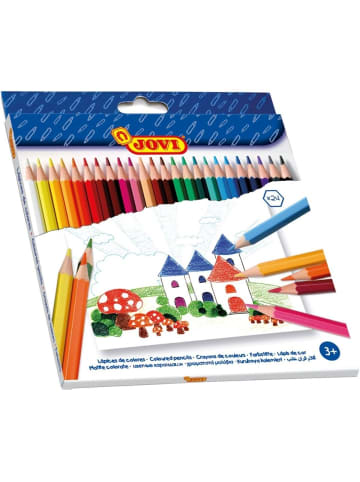 Jovi Holzbuntstifte Hexagonal Packung mit 24 Stück farbig sortiert