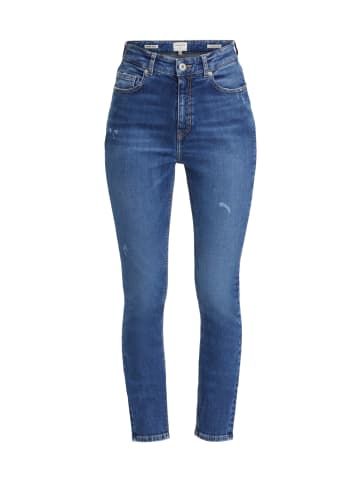 FUTURE:PEOPLE. Jeanshose 03:00 SLIM FIT - HIGH WAIST in BASIC BLUE USED, DESTROYED