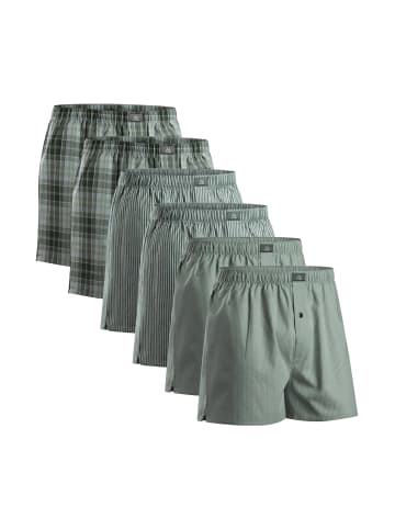 DANISH ENDURANCE Boxershorts Organic Woven in green/stripes mix