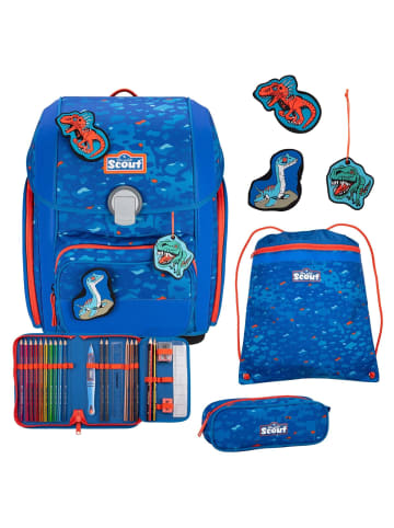 Scout Genius Exklusiv Superflash - Schulranzen Set 4tlg. (Blue Dino) in Blue Dino
