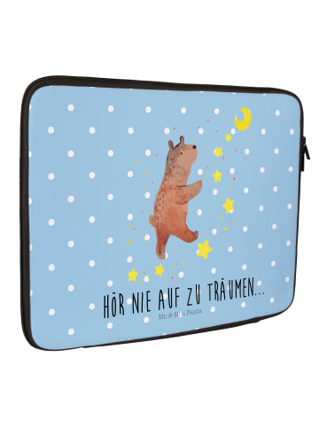 Mr. & Mrs. Panda Notebook Tasche Bär Träume mit Spruch in Blau Pastell