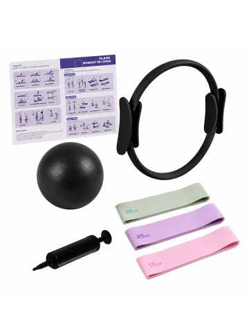 relaxdays 6-tlg. Pilates Set in Schwarz