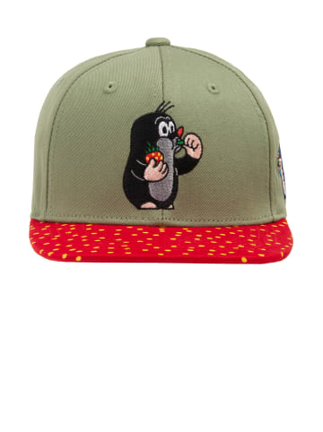 koaa Snapback Cap Der kleine Maulwurf - Erdbeere in oliv-rot