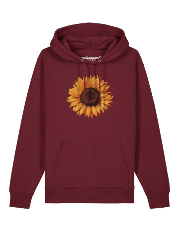 wat? Apparel Sweatshirt Sonnenblume in Weinrot