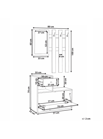 Beliani 2-tlg Schuhschrank COOMA in Braun