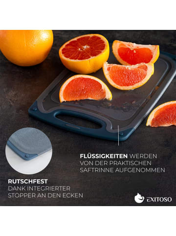 Exitoso EXITOSO Schneidebrett - 3er-Set - mit praktischer Saftrille - spülmaschinenfest