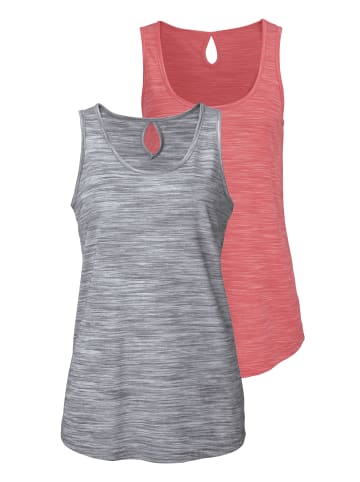 Beach Time Tanktop in apricot-meliert, grau-meliert