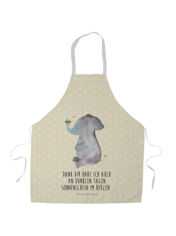 Mr. & Mrs. Panda Schürze Elefant Biene mit Spruch in Gelb Pastell