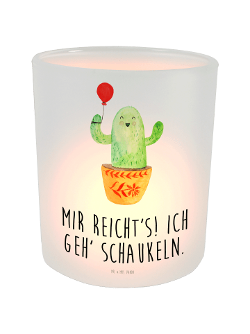 Mr. & Mrs. Panda Windlicht Kaktus Luftballon mit Spruch in Transparent