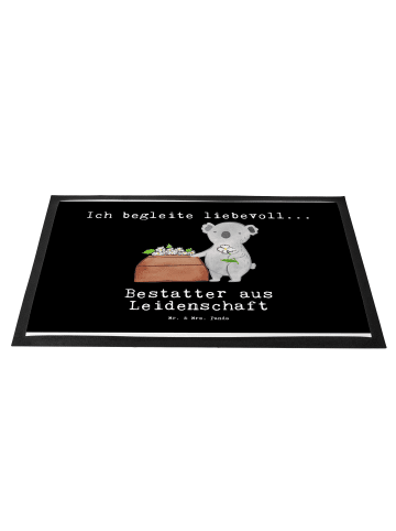Mr. & Mrs. Panda Schmutzfangmatte Bestatter Leidenschaft mit Spruch in Schwarz