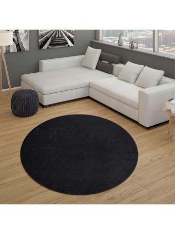 KADIMA DESIGN Waschbarer Teppich waschmaschinenwaschbar Unifarben Küche, Flur in Schwarz