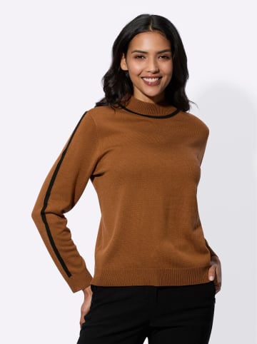 Sieh an! Stehkragenpullover in cognac