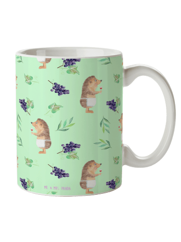 Mr. & Mrs. Panda Tasse Igel Wein ohne Spruch in Grün
