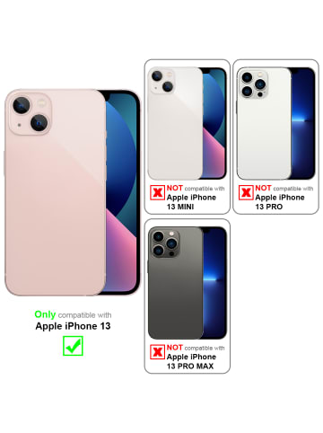 cadorabo Hülle für Apple iPhone 13 Blumen Design in FLORAL DUNKEL LILA