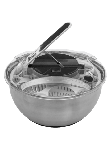 5five Simply Smart Edelstahlschüssel + Salatzentrifuge 3,5 L in Silbern, Ø 27 cm