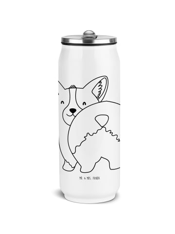 Mr. & Mrs. Panda Getränkedosen Trinkflasche Corgi Po ohne Spruch in Weiß