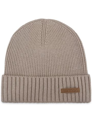 normani Winterset aus Merinowolle Schal und Mütze glatt Yuma in Beige