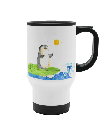 Mr. & Mrs. Panda Trinkbecher Pinguin Surfer ohne Spruch in Weiß